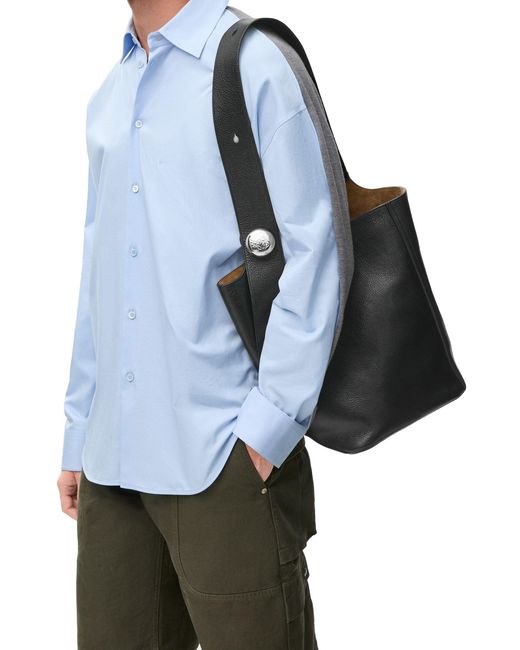 Loewe Black Large Pebble Bucket for men