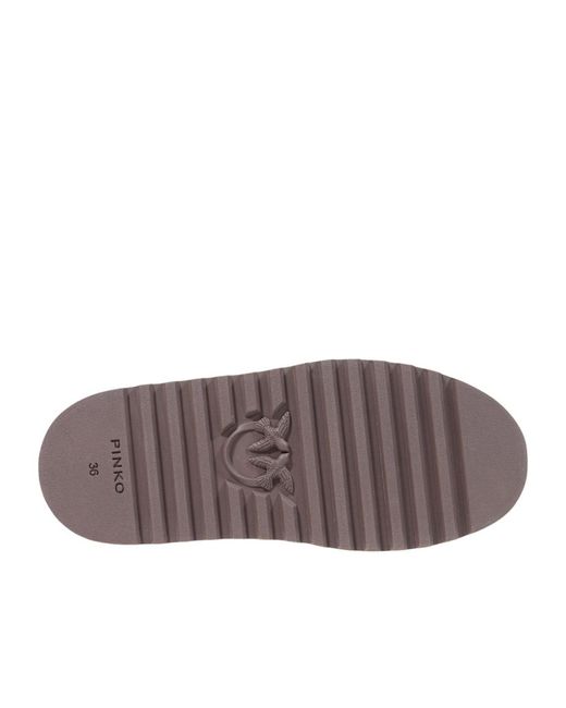Pinko Brown Round-Toe Snow Boots