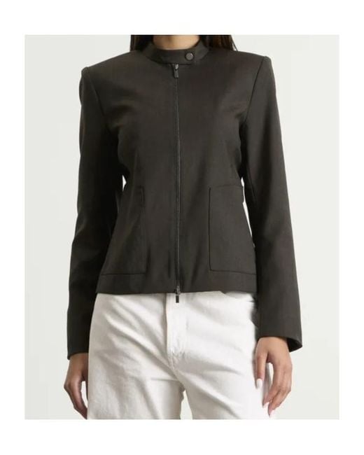 St. Agni Black Long-Sleeved Casual Jacket