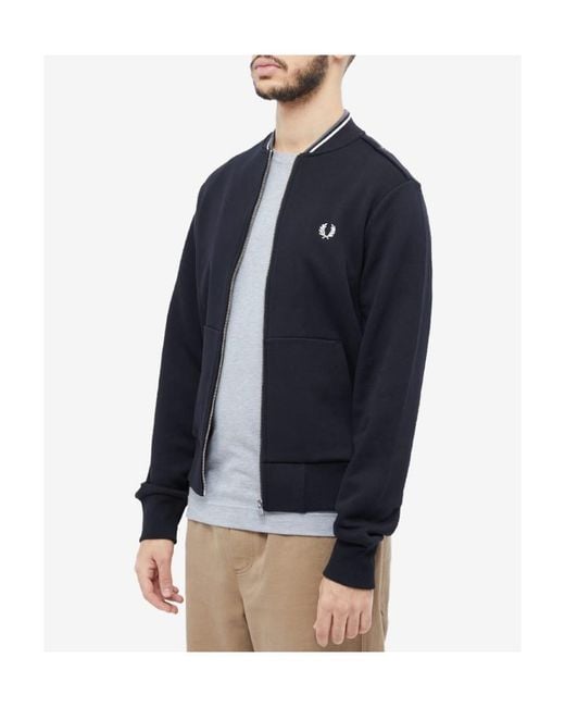 Fred Perry Blue Logo Zipper Casual Jacket for men