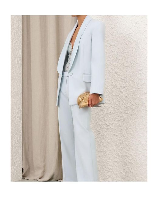 Zimmermann Blue Lapel Long-Sleeved Suit Jacket
