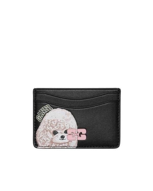 Ganni Black Poodle Bou Card Holder