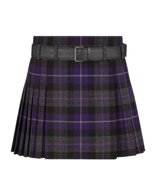 Dior Women's Purple Belted Short Kilt