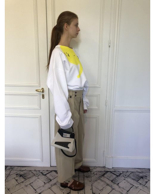 Maison Margiela White Apostrophe Logo-Print Sweatshirt