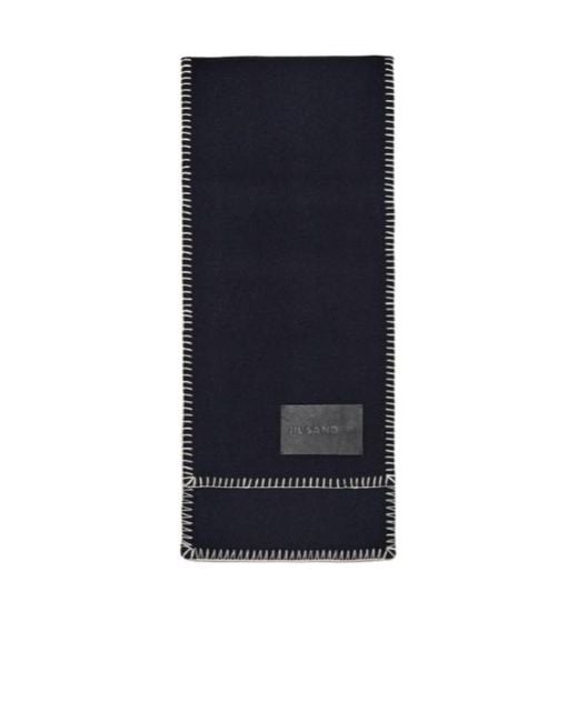 Jil Sander Blue Rectangular Scarf