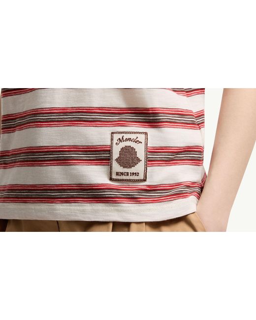 Moncler Pink Striped Polo Shirt