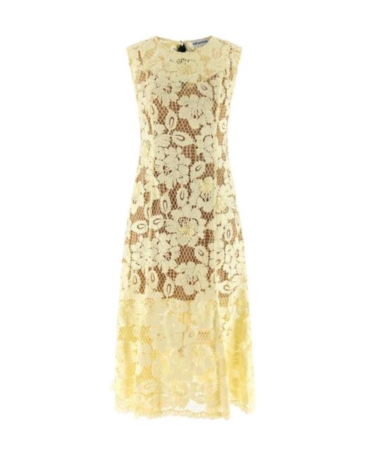Self-Portrait Natural Crochet Lace Midi Dress