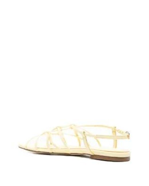 Aeyde White Anisa Knot-Detail Leather Sandals