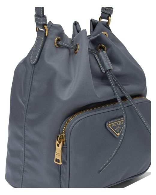 Prada Blue Logo Shoulder Bag