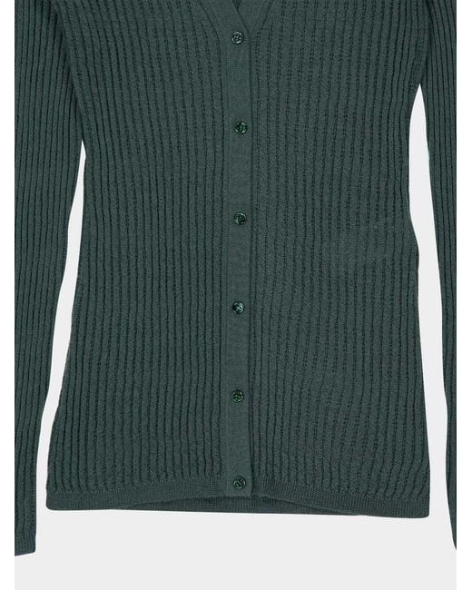 Gabriela Hearst Green Emma Pointelle Cardigan