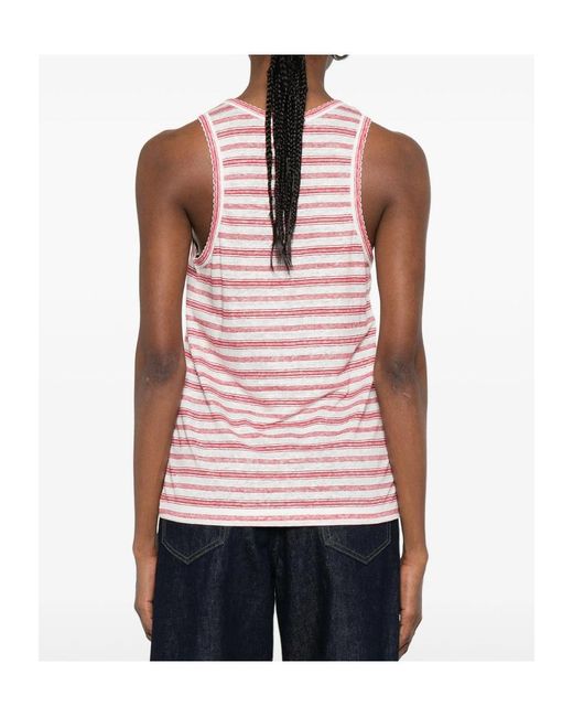 A.P.C. Pink Striped Tank Top
