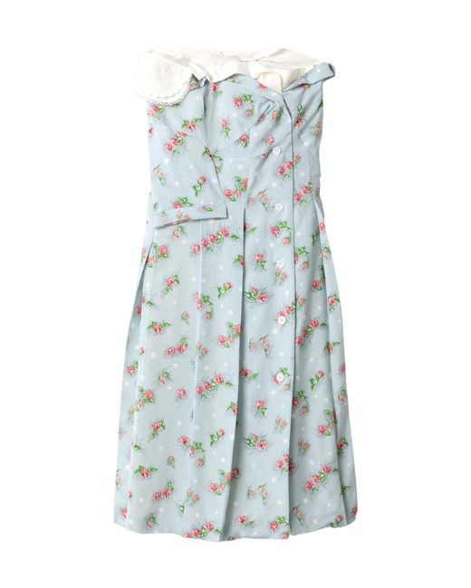 Miu Miu Blue Printed Marocain Dress