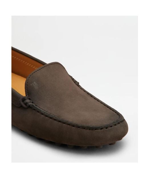 Tod's Brown Logo Detailed Slip-On Flat Shoes