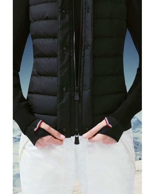 Moncler Black Padded Wool Cardigan