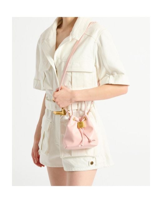 Balmain Pink Mini Pulse Bucket Bag