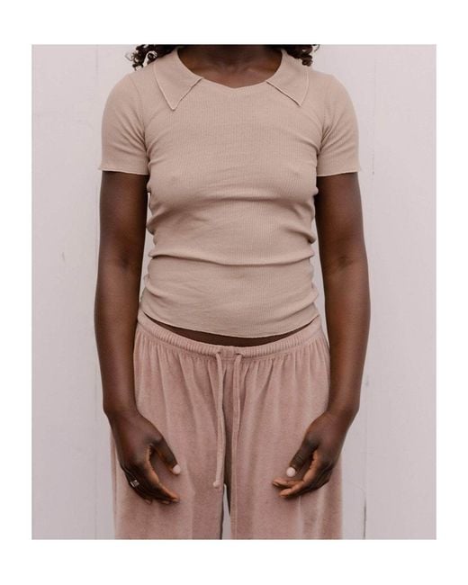 Baserange Gray Short-Sleeved Top