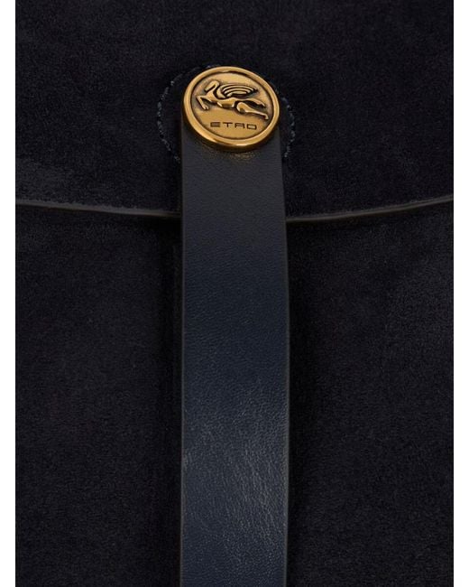 Etro Black Maxi Suede Pony Bag