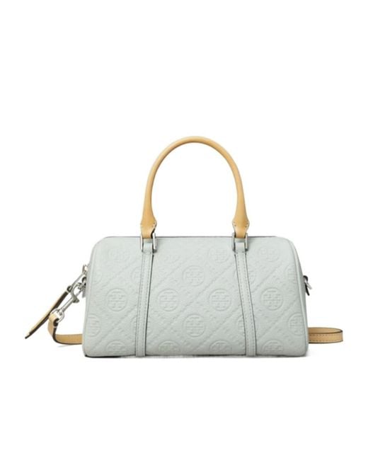 Tory Burch White Mini T Monogram Tote Bag