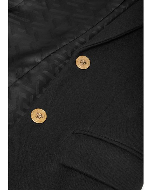 Versace Black Long-Sleeved Button-Up Coat