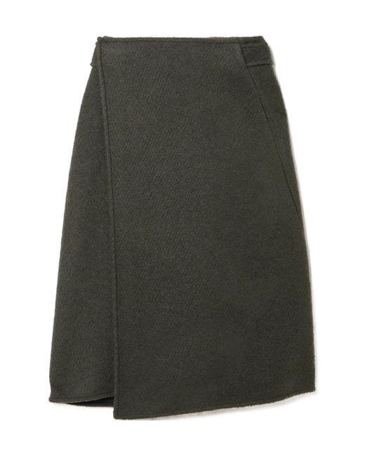 Proenza Schouler Green Bodhi Wool-Blend Bouclé-Twill Midi Wrap Skirt