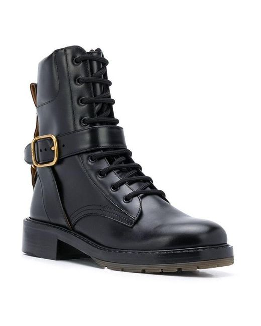 Chloé Black Chloé Diane Lace-Up Ankle Boots
