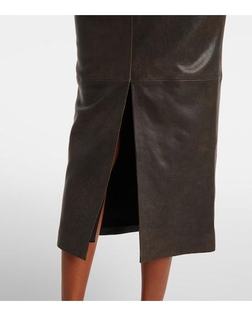 Alex Perry Black Leather Midi Dress