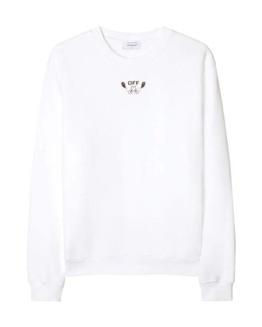 Off-White c/o Virgil Abloh White Bandana-Embroidered Crewneck Sweatshirt