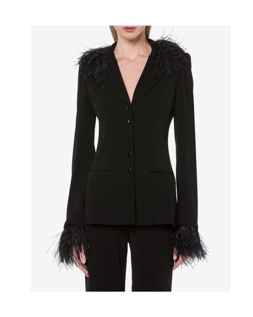 Alberta Ferretti Blue Embellished Single Breasted Jacket
