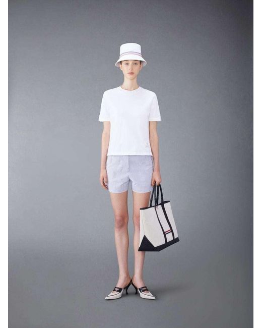 Thom Browne White Sequin-Embellished Cotton T-Shirt