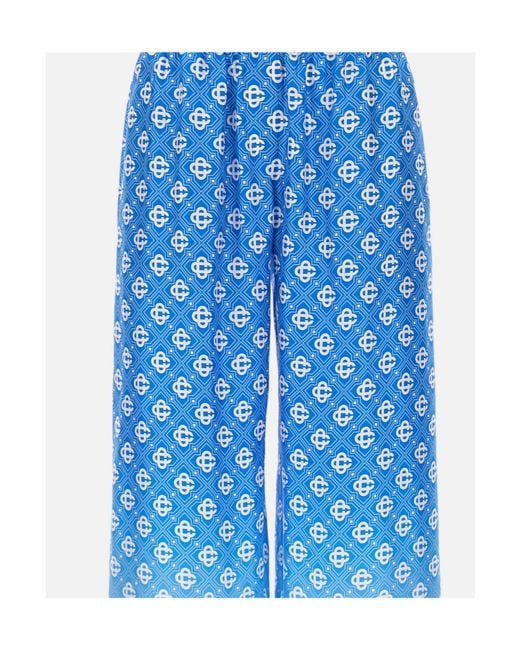 Casablanca Blue Gradient Monogram Wide-Leg Pants