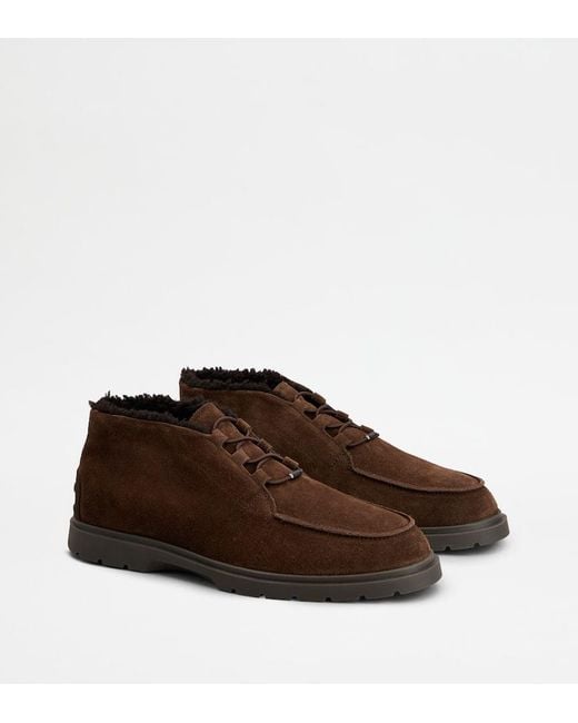 Tod's Brown Suede Desert Boots for men