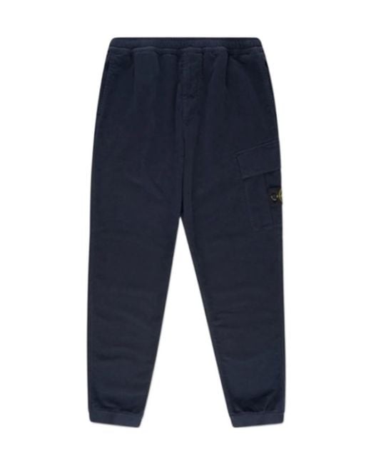 Stone Island Blue Logo Casual Pants for men