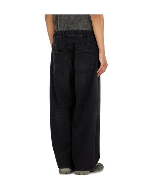 DIESEL Black Relaxed Regular-Waist 2097 D-Enim-M Joggjeans for men