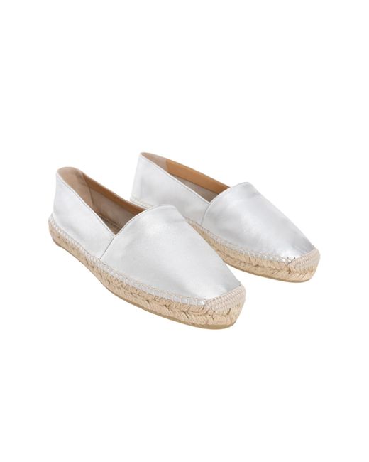 Castaner White Round-Toe Flat Shoes