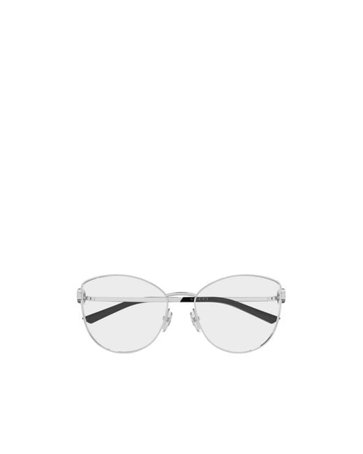Gucci White Eyewear Cat Eye Frame Glasses