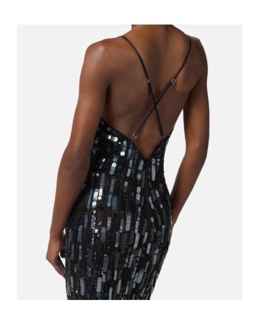 Elisabetta Franchi White Sequin Embellished Dress