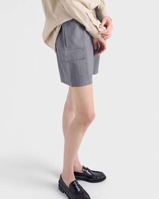 Prada Gray Light Mohair Shorts