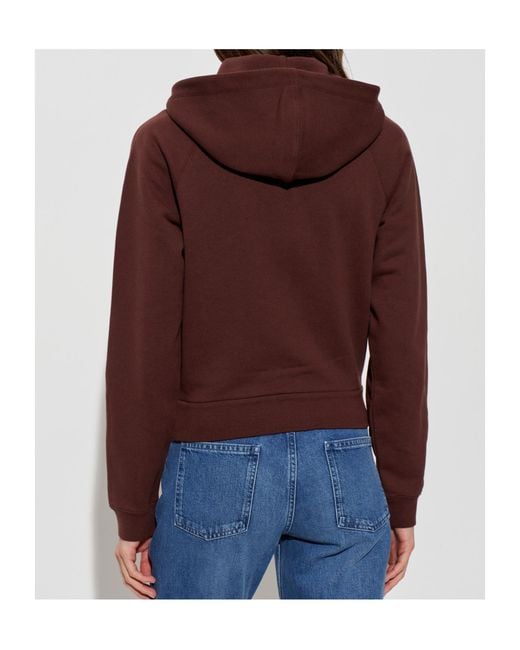 Moncler Red Logo Patch Zip-Up Hoodie