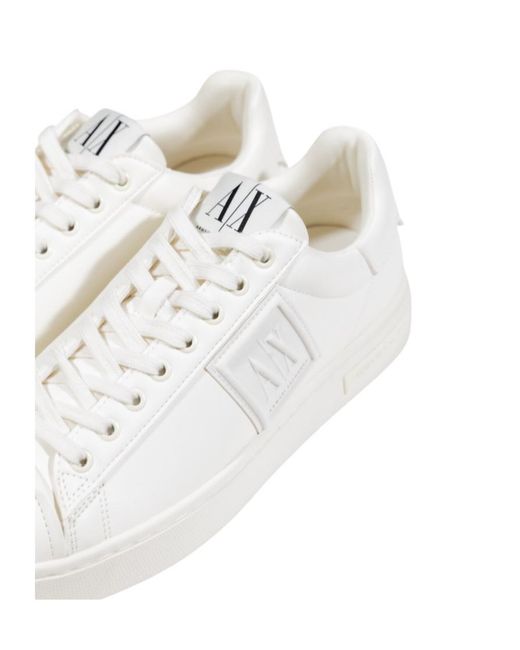 ARMANI EXCHANGE White Round-Toe Low-Top Casual Shoes for men