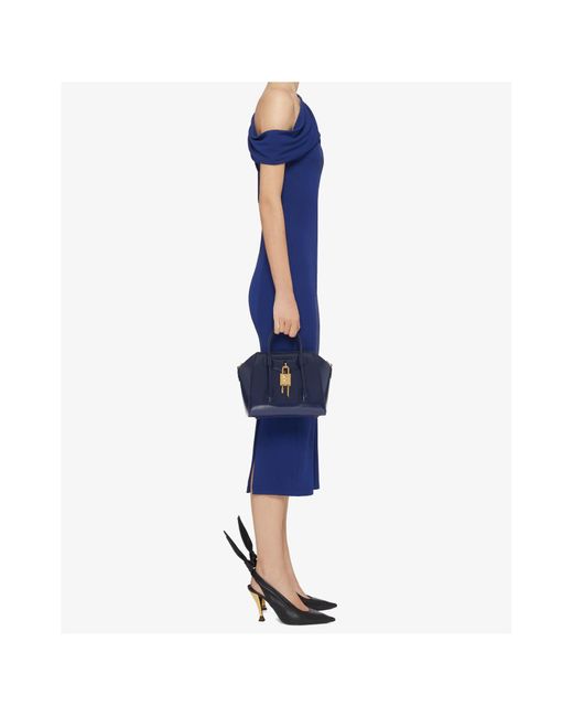 Givenchy Blue Asymmetric Draped Midi Dress