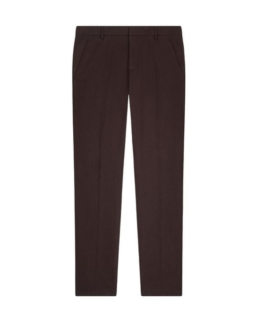 Dondup Brown Flat-Front Trousers for men
