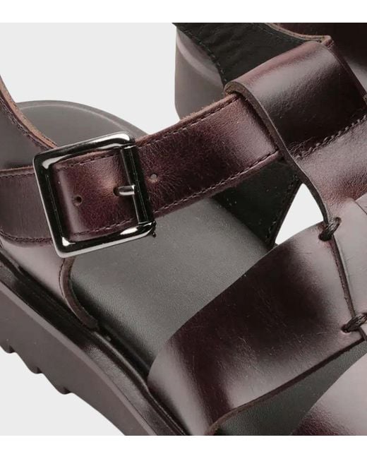 Paraboot Brown Buckle Round-Toe Sandals