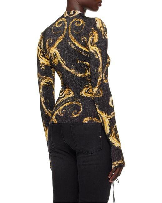 Versace Jeans Black Couture Lurex Knit Sweater