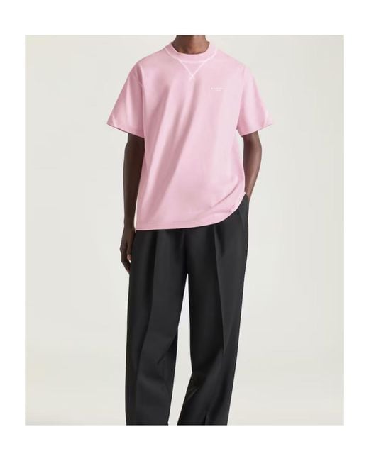 Givenchy Pink Logo Printed Crewneck T-Shirt for men