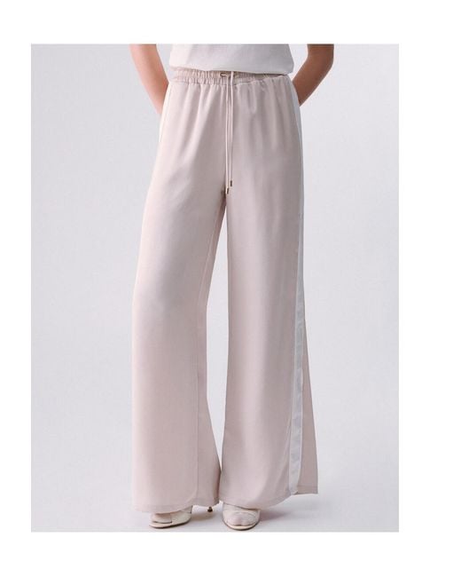 Liu Jo White Satin Flare Trousers