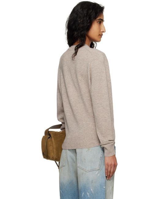 Acne Gray Crew Neck Long-Sleeved Sweater for men
