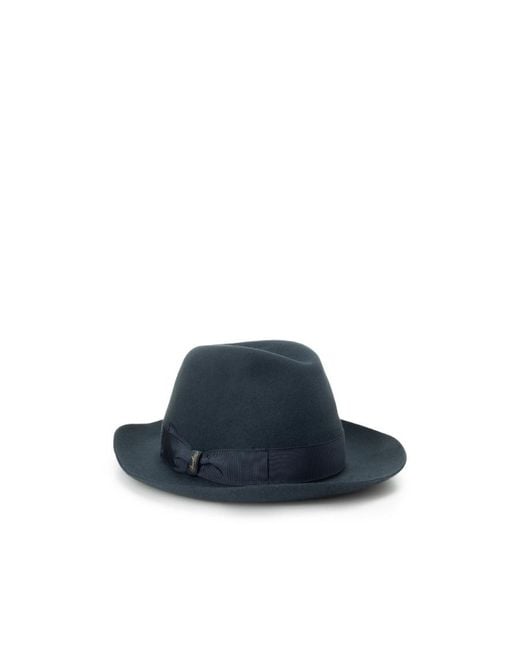 Borsalino Blue Folar Medium-Brim Hat
