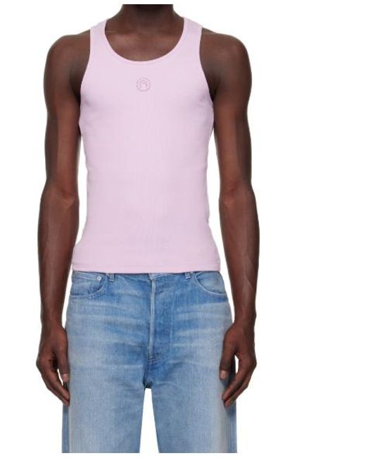 MARINE SERRE Red Elastic Ribbed Knitted Vest