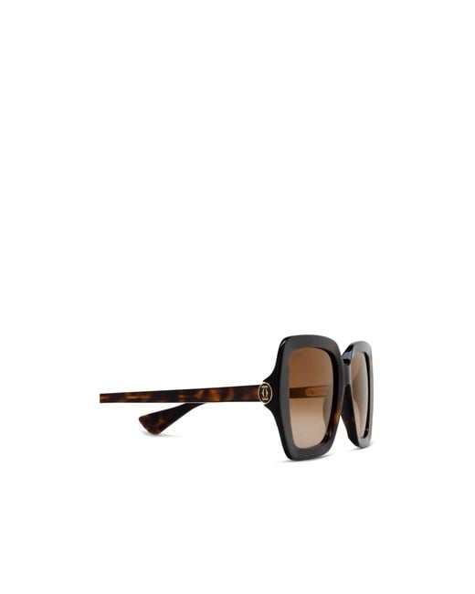 Cartier Brown Square Frame Sunglasses
