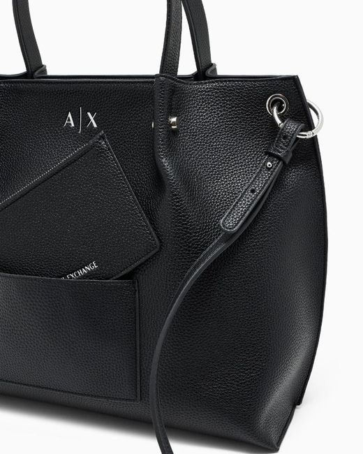 ARMANI EXCHANGE Black Technical Shopper Bag
